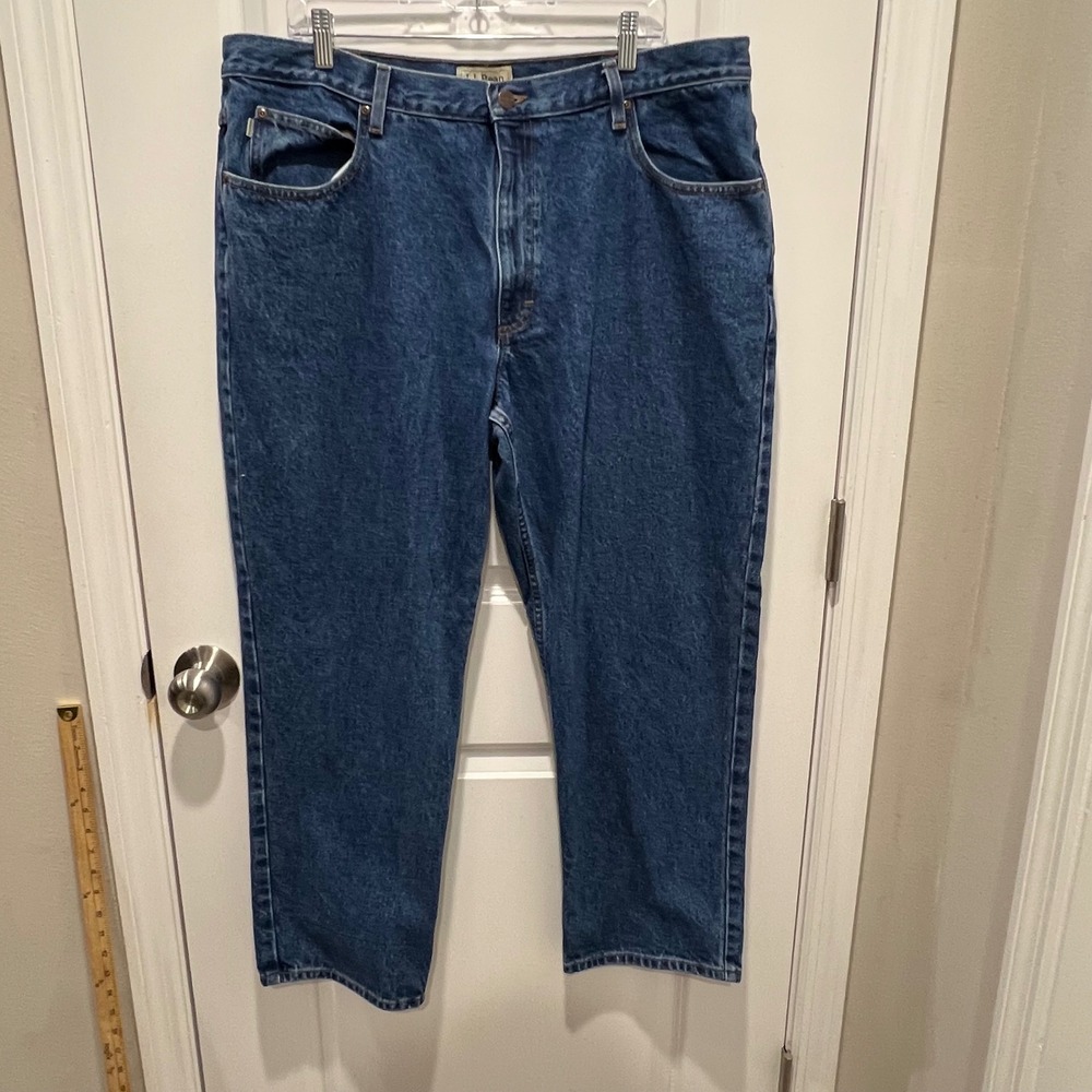 LL Bean Mens‎ Natural Fit Straight Leg Blue Denim Jeans 40x29